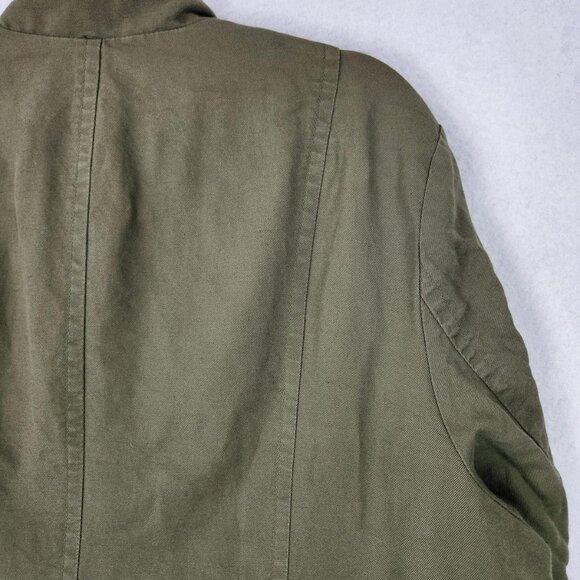 Coldwater Creek Jacket Womens 20 Green Linen Cotton Utility Chore Field Casual - Picture 13 of 13